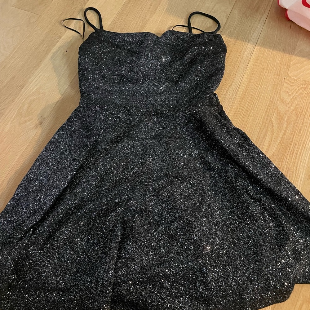 Black sparkly short dress